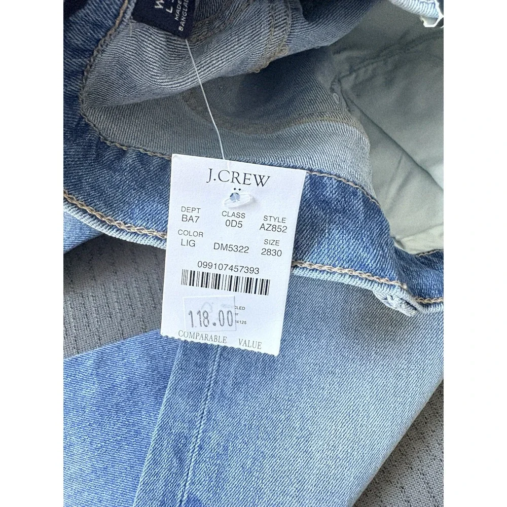 J Crew‎ Flex Straight Jeans Mens Light Blue Wash Stretch Denim Pants 28x30 NwT